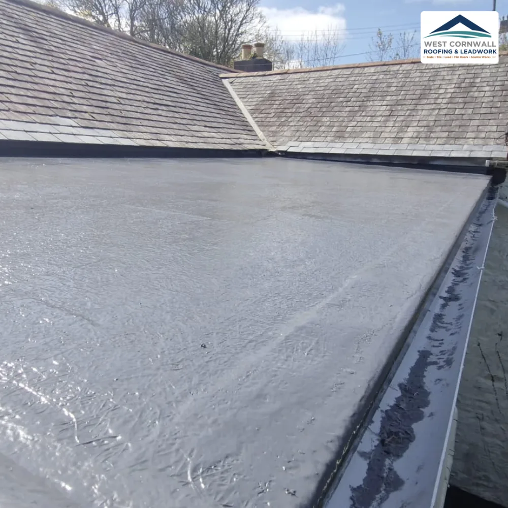 Lead Flat Roof Rebuilt in GRP, West Cornwall