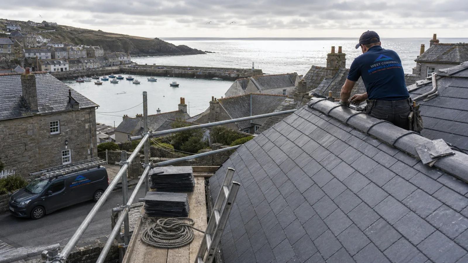 New slate roof finished in West Cornwall