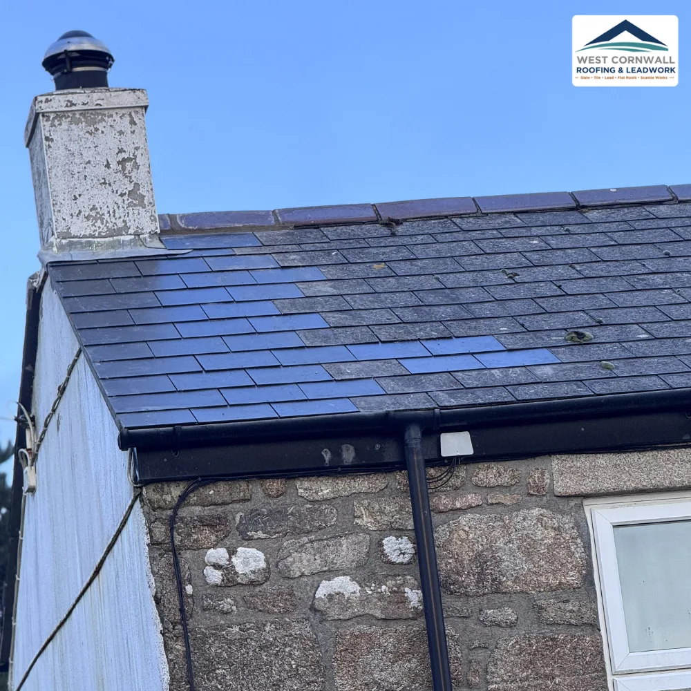 Put right, verge re-slated and new gutter