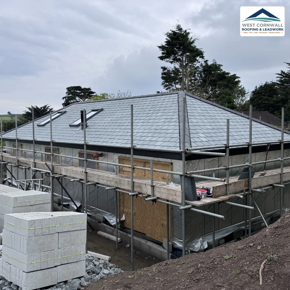 New-Build Hipped Slate Roof, West Cornwall