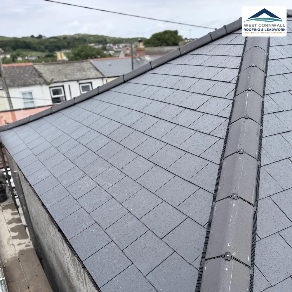 Traditional granite-and-slate roof in West Cornwall